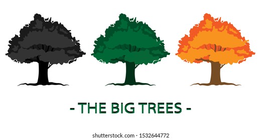 Trees with leaves look beautiful and refreshing. Tree and roots LOGO style.
