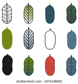 Trees or leaves set. Vector stock illustration, EPS10