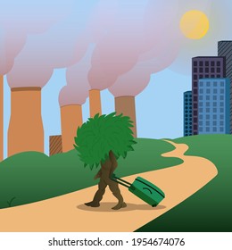trees are leaving us due to pollution and urbanization