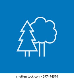 Icono de línea de árboles.