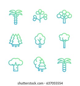 Trees linear icons