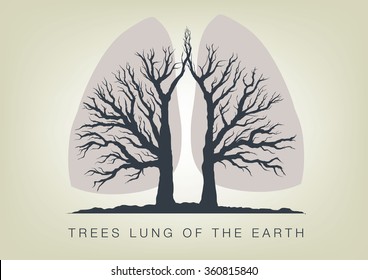 Trees - the lungs of the planet. Icon of ecology in nature