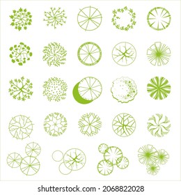 Trees for the master plan. Tree plans for architectural floor plans or landscape designs