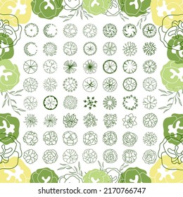 Trees for the master plan. Tree plans for architectural floor plans or landscape designs.