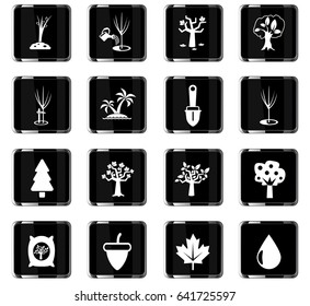 trees measuring tools web icons for user interface design