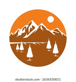 Trees and mountains vector scene