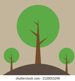 Trees in mountian  vector illustration 