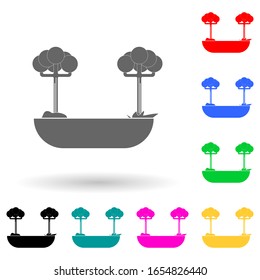 Trees multi color style icon. Simple glyph, flat vector of park and landscape icons for ui and ux, website or mobile application