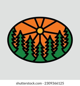 Trees nature graphic illustration vector art t-shirt design