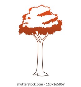 Trees nature isolated red lines