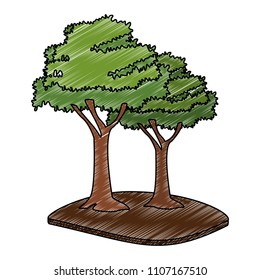 Trees nature isolated scribble