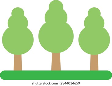 Trees Nature Plant Flat Illustration