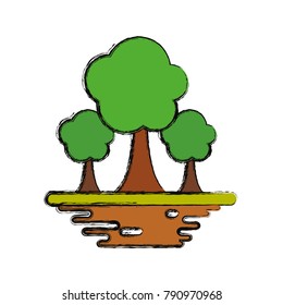 Trees nature symbol cartoon