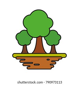 Trees nature symbol cartoon