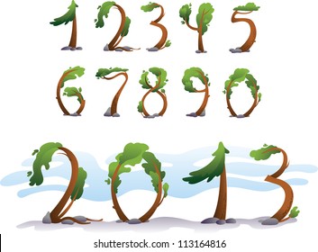 Trees numbers set.