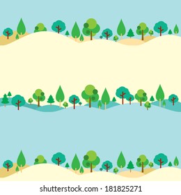 Trees On Hills Natural Background