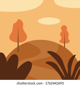 trees on mountain design, Landscape nature earth eco ecology conservation bio environment and outdoor theme Vector illustration
