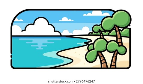 Trees on a Sandy Beach Shore
