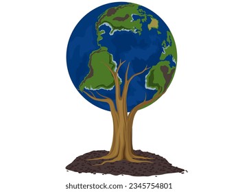 Trees on the soil cross section.
