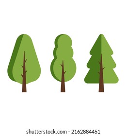 Trees on a white background. Vector illustration