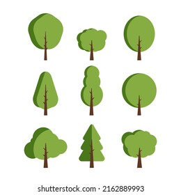 Trees on a white background. Vector illustration