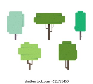 Trees on white background, vector illustration
