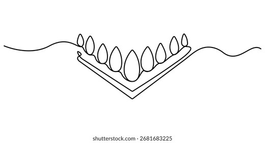 Dibujo continuo de la línea de las plantas, hierba, árbol, madera, Vector moderno del diseño del dibujo de la sola línea. Diseño de paisaje de jardín al aire libre un boceto de dibujo de esquema de Ilustración vectorial