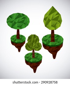 trees origami design, vector illustration eps10 graphic 
