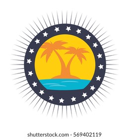 trees palms emblem icon