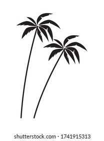 trees palms silhouette isolated icon vector illustration design