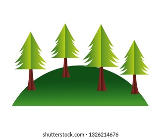 trees paper origami landscape