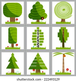 Trees as part of infographics. Vector illustration.