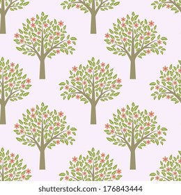 Trees pattern in pastel colorway