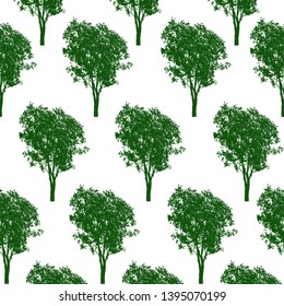 Trees pattern texture design, vector illustration. Tree print for textile design