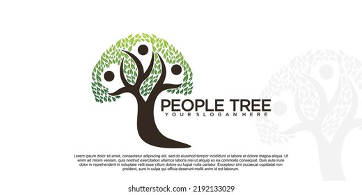 Trees with people logo design Premium Vector