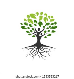 
TREES WITH PEOPLE LOGO VECTOR