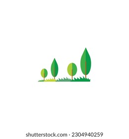 Trees, plant, illustration geometric symbol simple logo vector