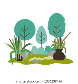 trees to plant in landscape isolated icon