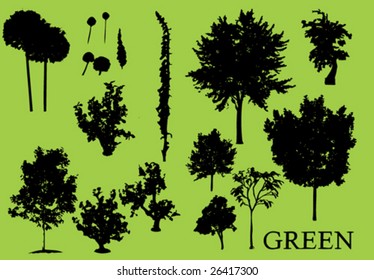 Trees  plant vector silhouette
