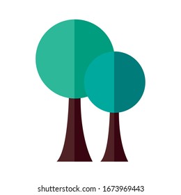 trees plants forest flat style icon vector illustration design