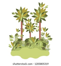 trees plants landscape scene isolated icon