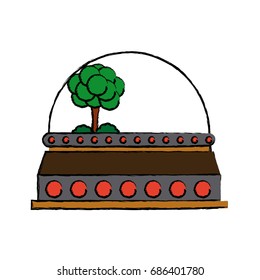 trees in a protective dome glass ecology environment future