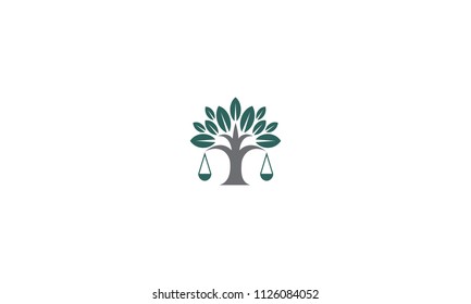 trees and scales logo vector icon