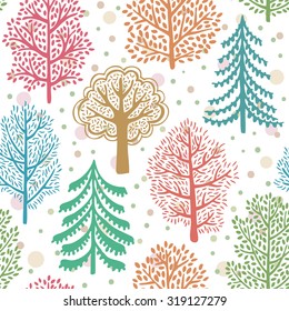 Trees seamless pattern