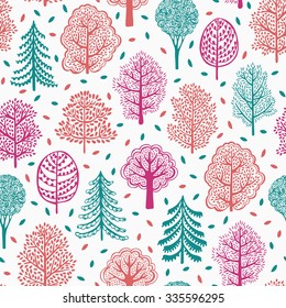 Trees seamless pattern