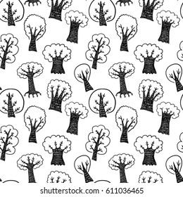 Trees seamless pattern