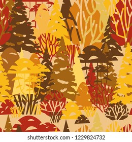trees seamless pattern vector