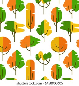 
Trees seamless pattern. Vector autumn illustration.