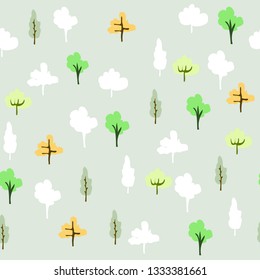 Trees seamless pattern. Vector illustration. 