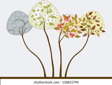 Trees in seasons